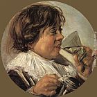 Frans Hals Canvas Paintings - Drinking Boy (Taste)